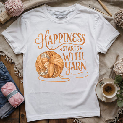 Happiness Starts With Yarn T-shirt