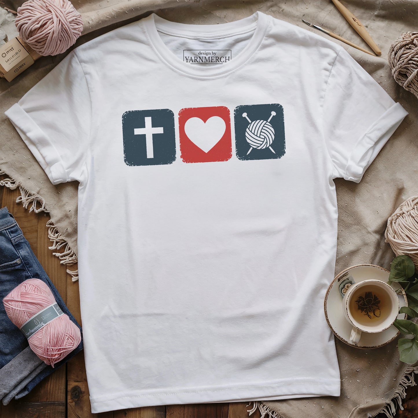 Jesus Loves Knitting T-shirt