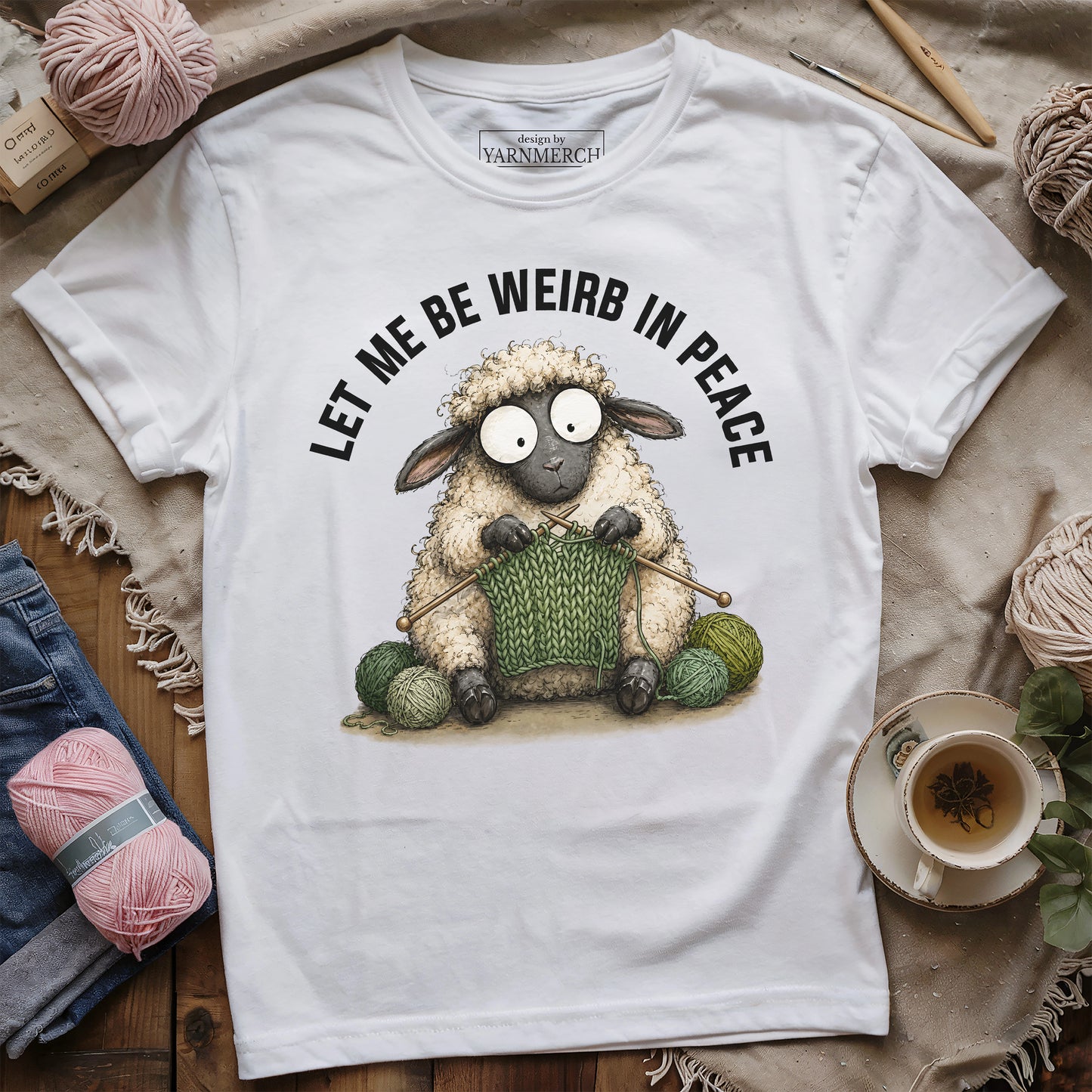 Knitting And Weird In Peace T-shirt