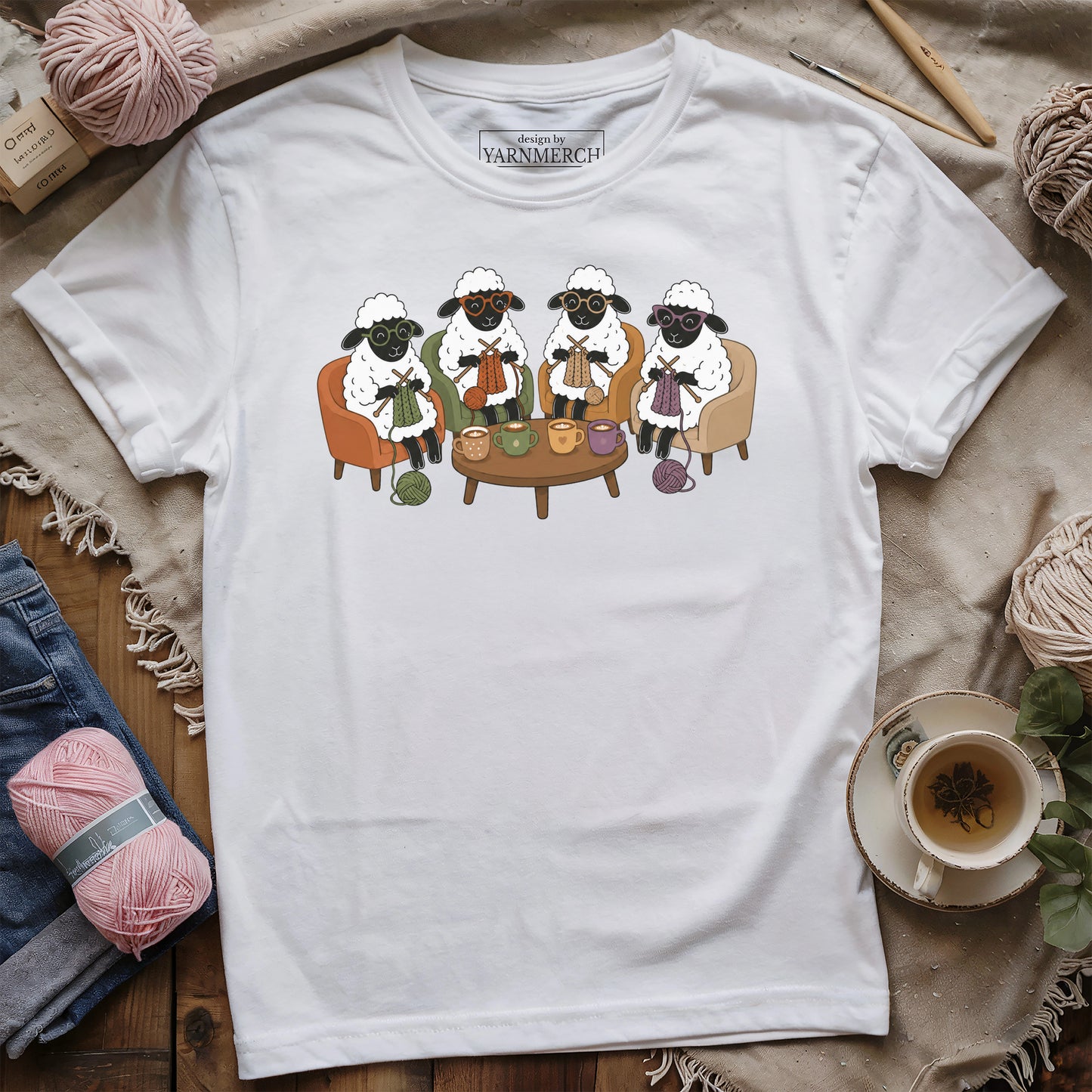Knitting At The Cafe T-shirt