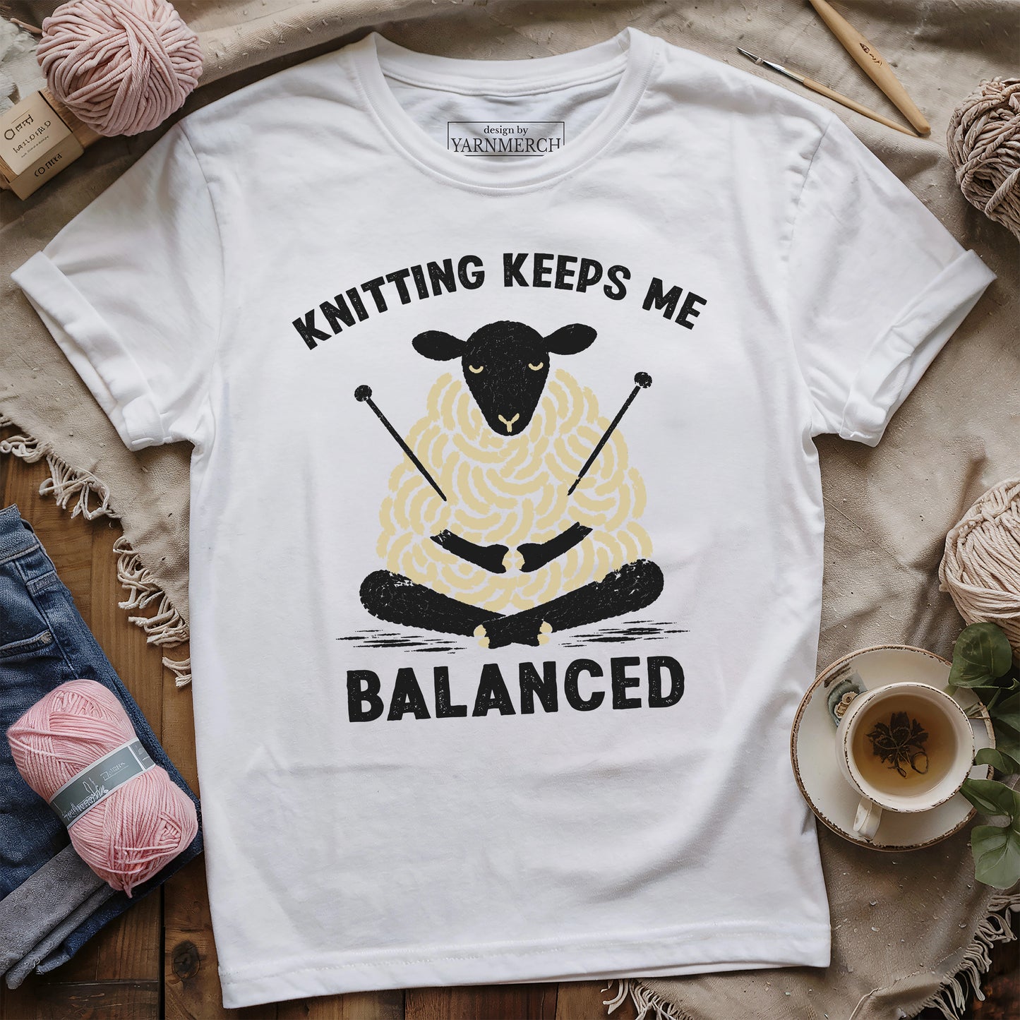 Knitting Keeps Me Balance T-shirt