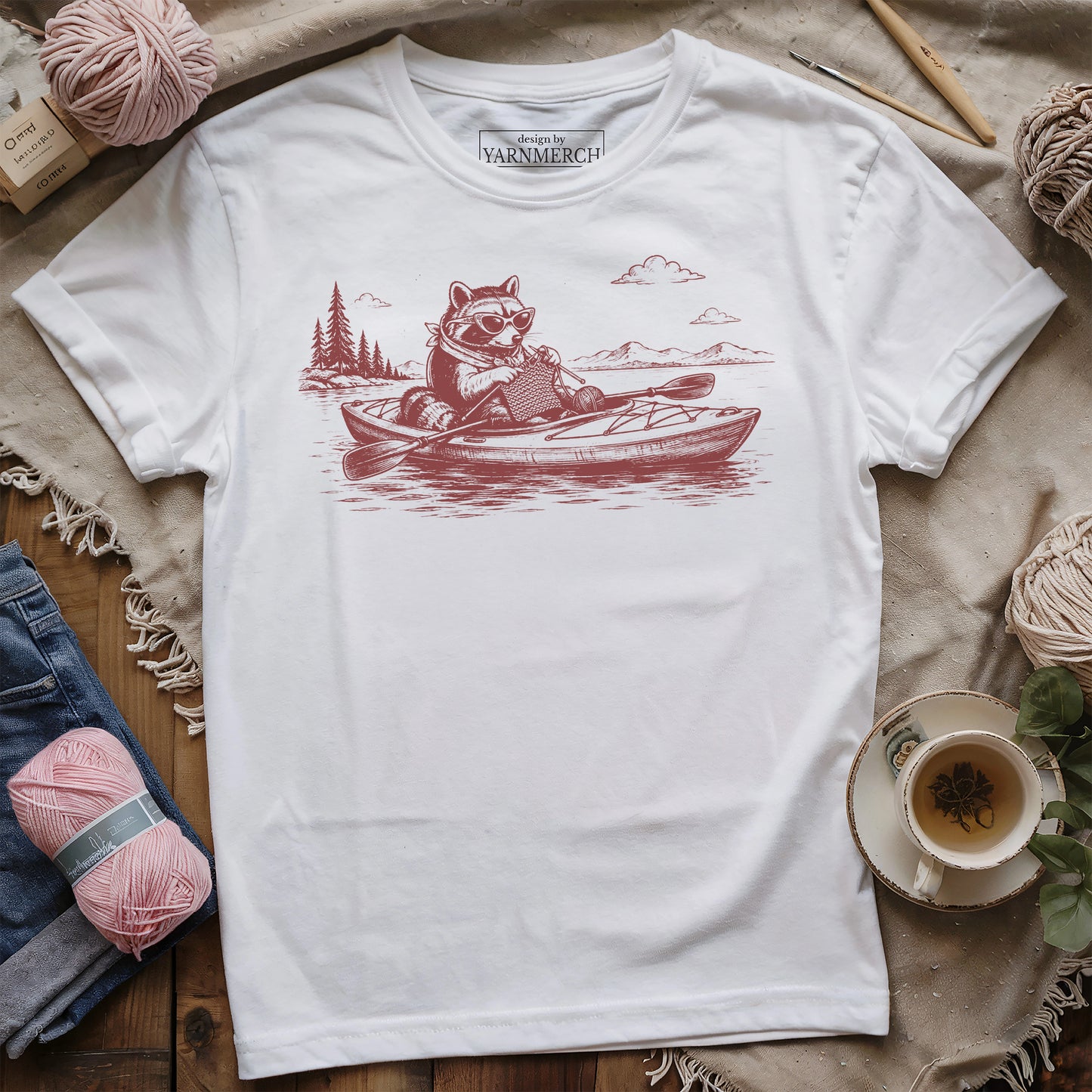 Knitting On A Kayak T-shirt