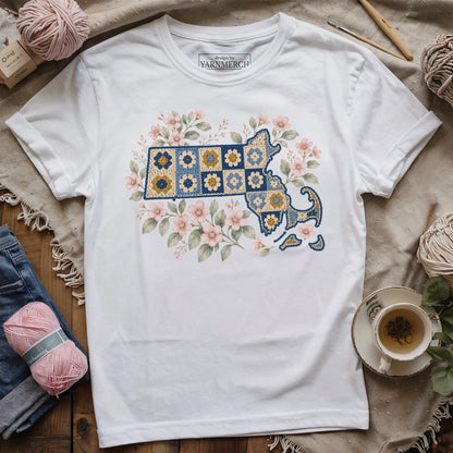 Massachusetts In Granny Squares T-shirt