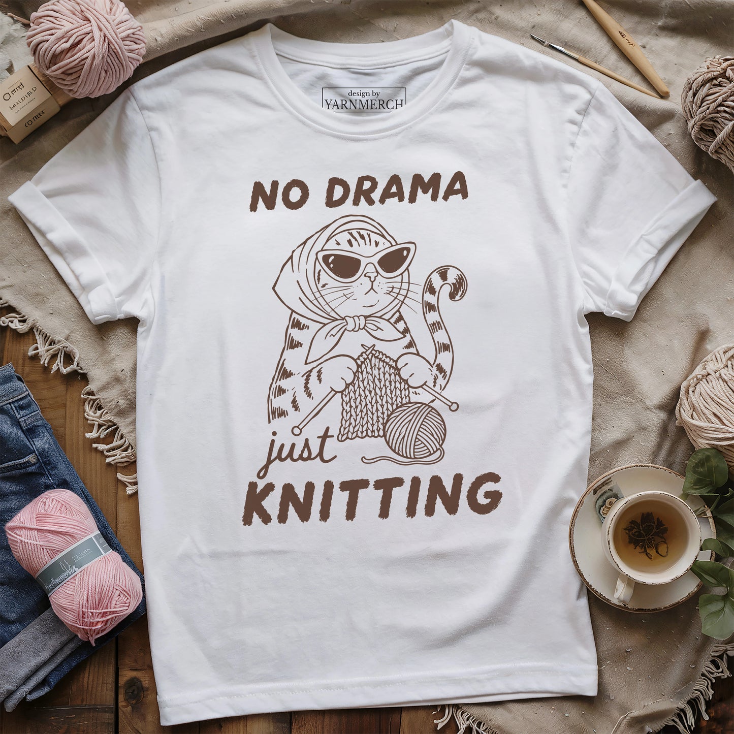 No Drama Just Knitting T-shirt