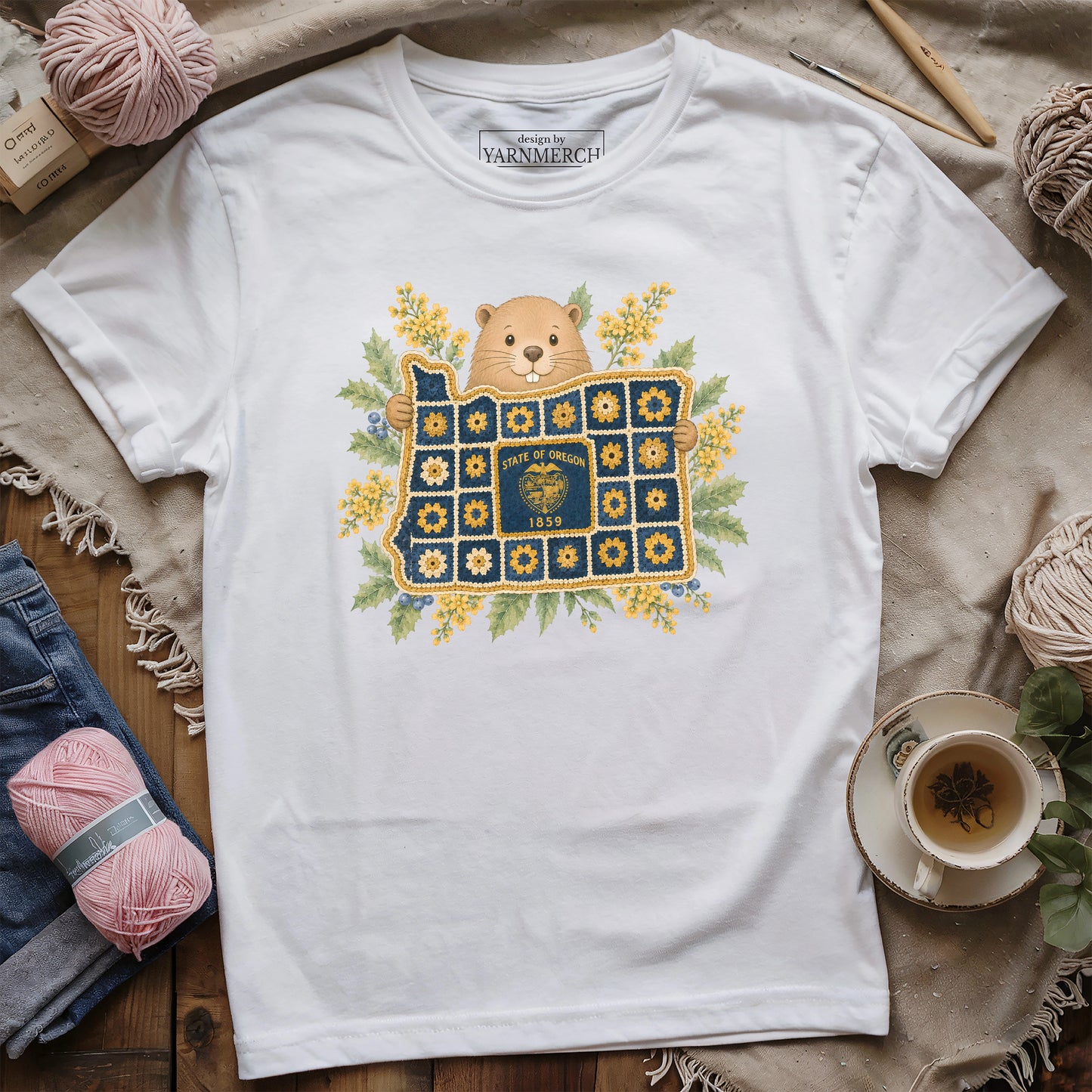 Oregon In Granny Square T-shirt