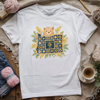 Oregon In Granny Square T-shirt