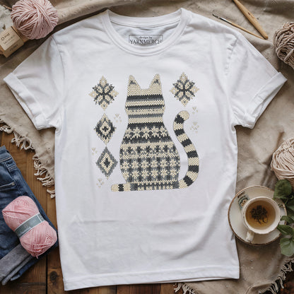 Pattern Black Cat T-shirt