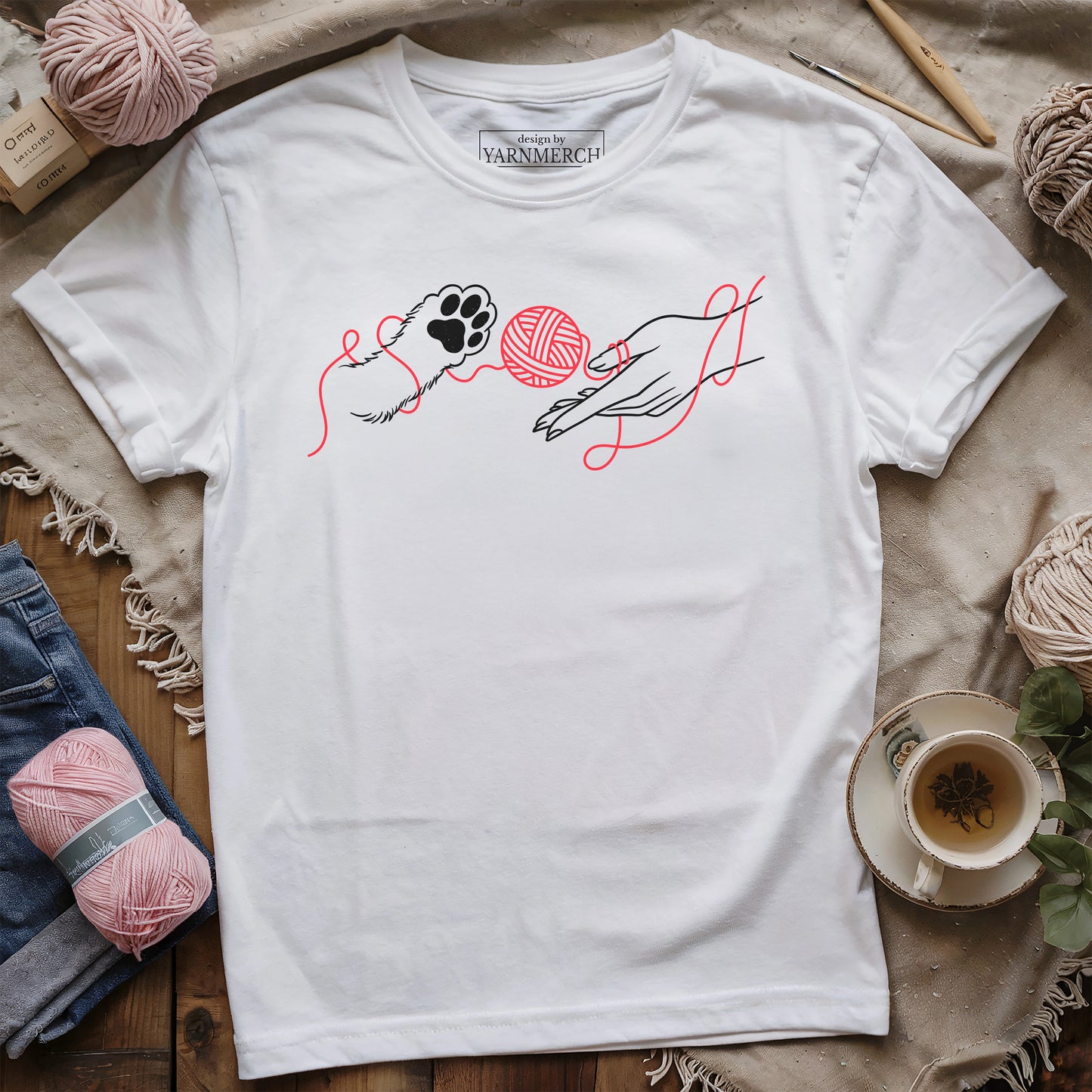 Paws, Love & Yarn T-shirt