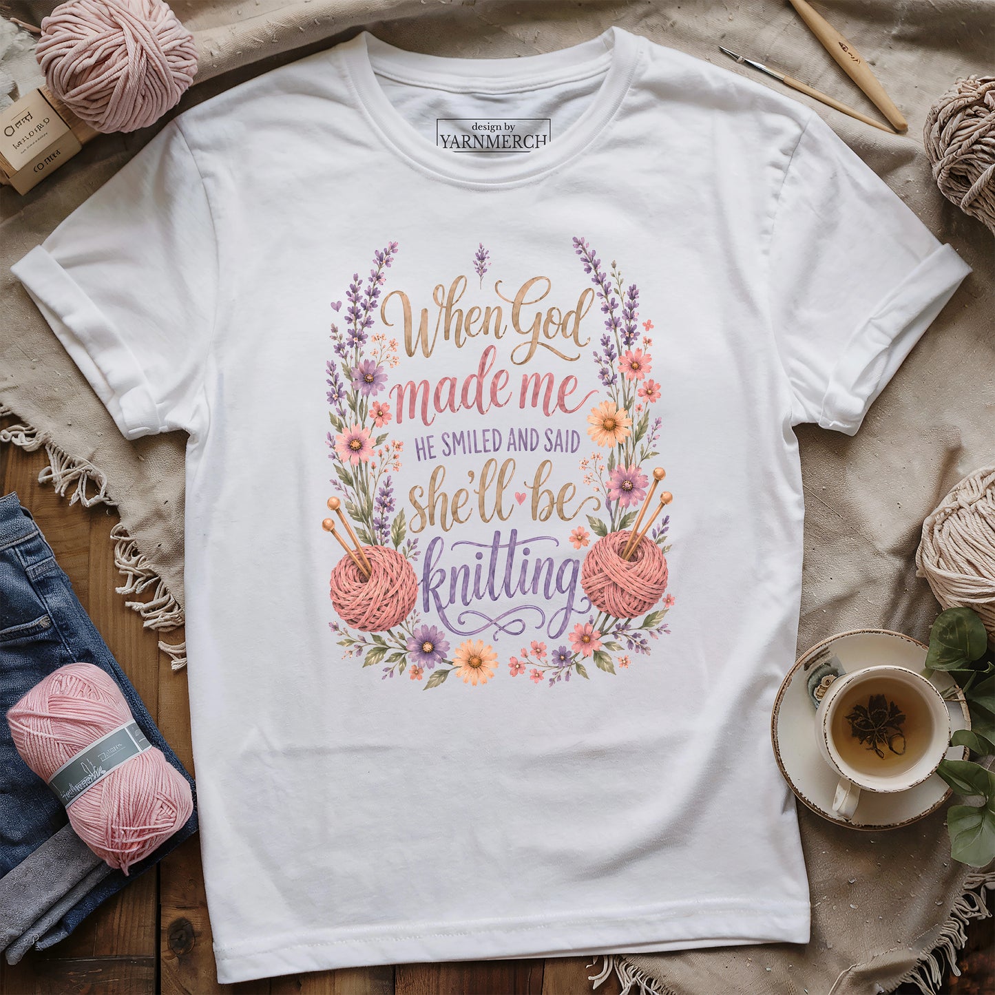 She'll Be Knitting T-shirt