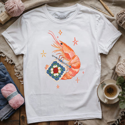 Shrimp Crocheting Mode On T-shirt