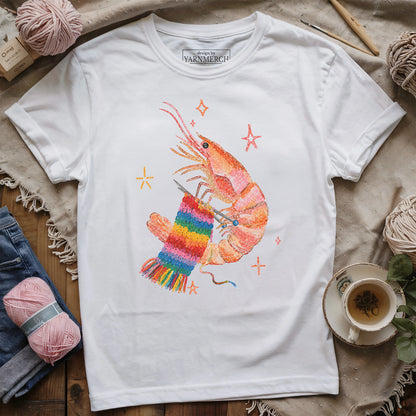 Shrimp Knitting Mode On T-shirt