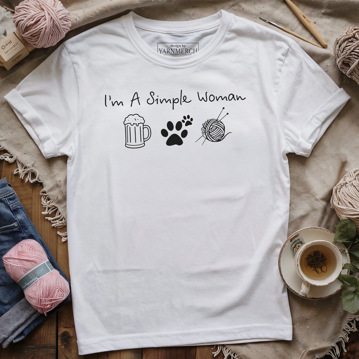 Simple Women Need Beer & Yarn T-shirt