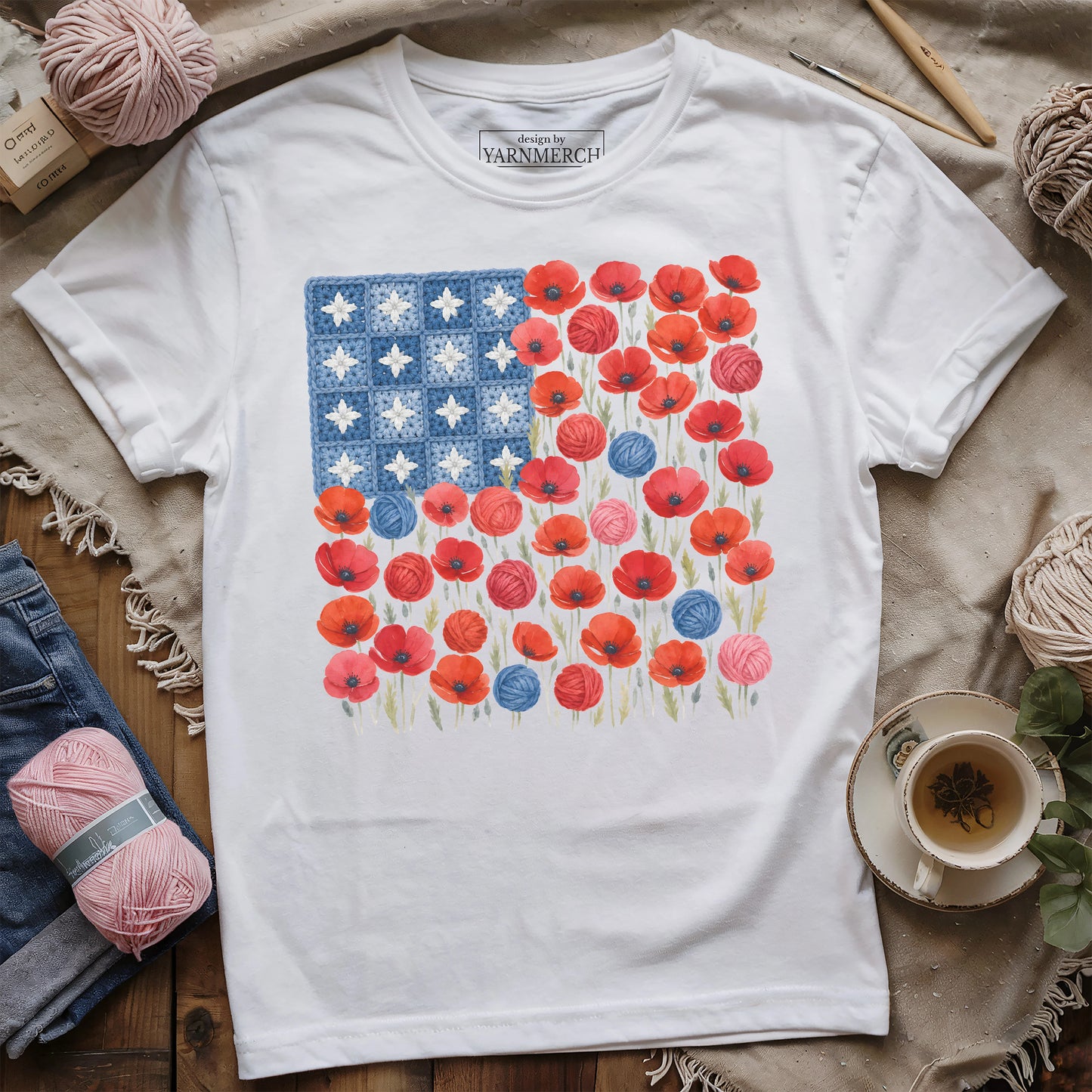 Squares, Flowers & Liberty T-shirt