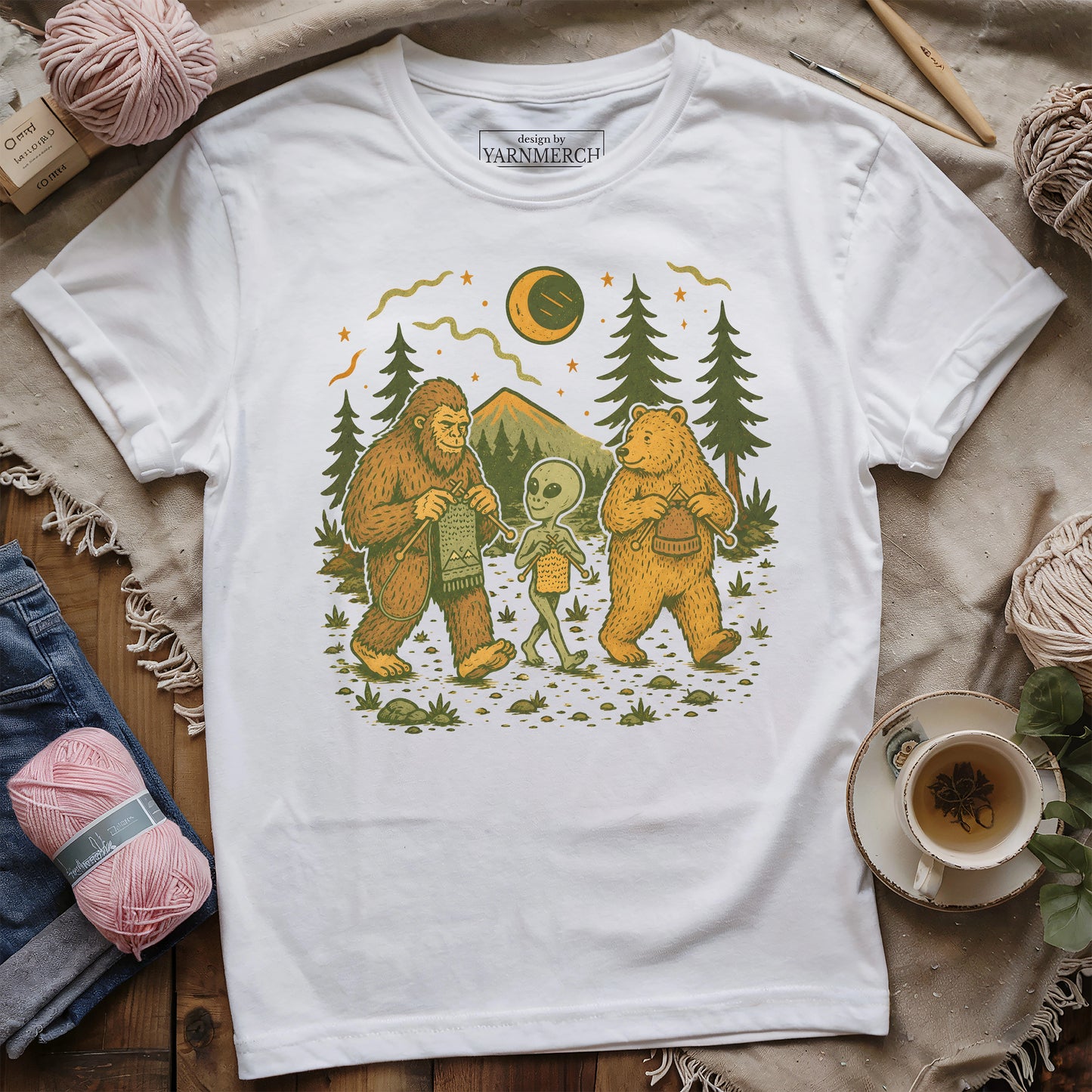 Walking Knitting Friends T-shirt