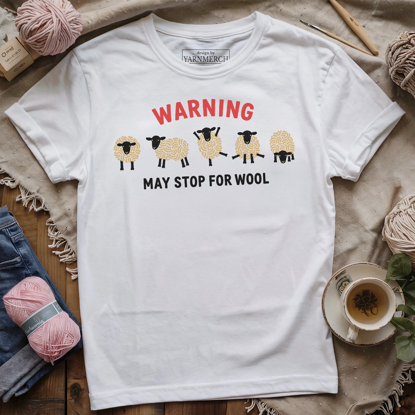 Warning: May Stop For Yarn T-shirt