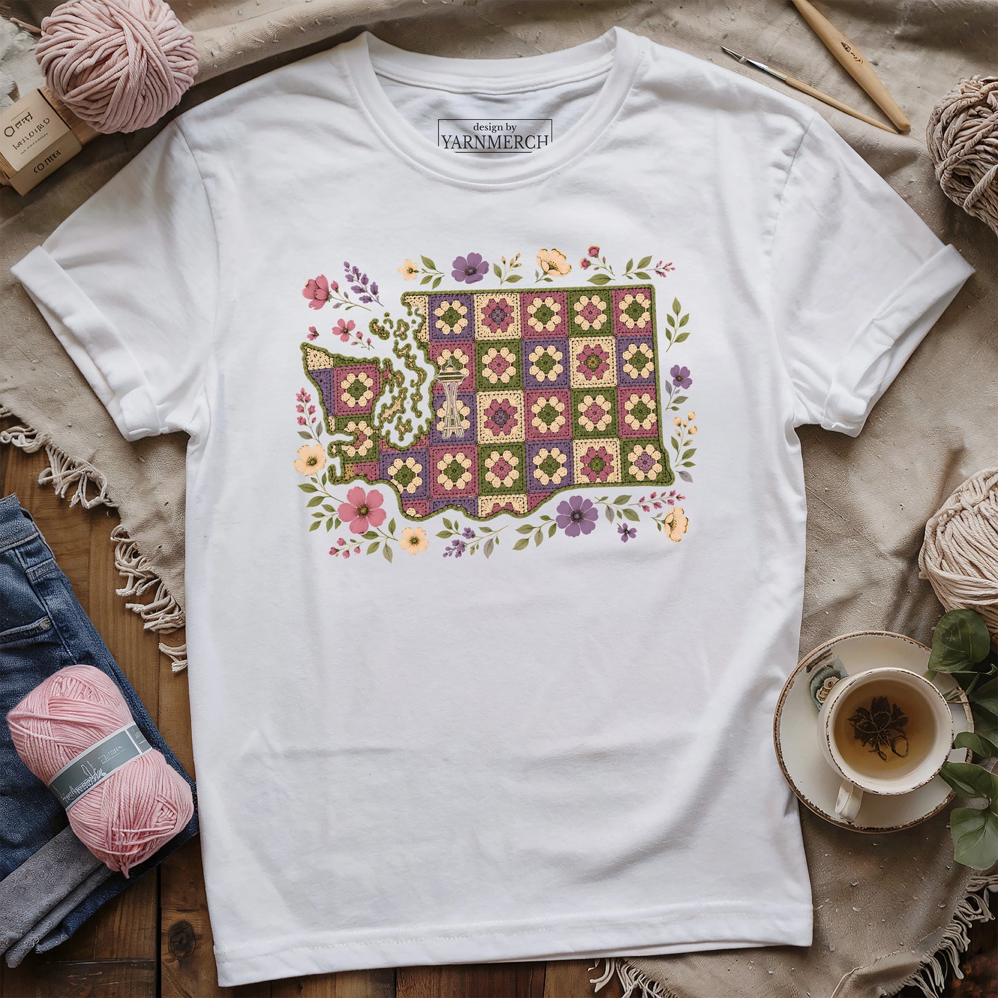 Washington In Granny Square T-shirt