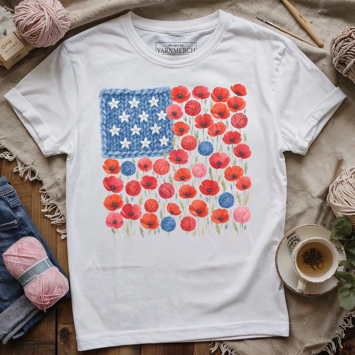 Yarns, Flowers & Liberty T-shirt