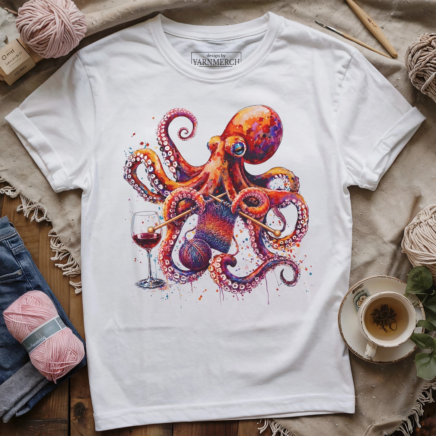 Knitopus & Wine T-shirt