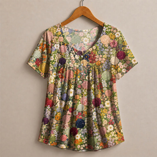 Yarn Flower Field Blouse