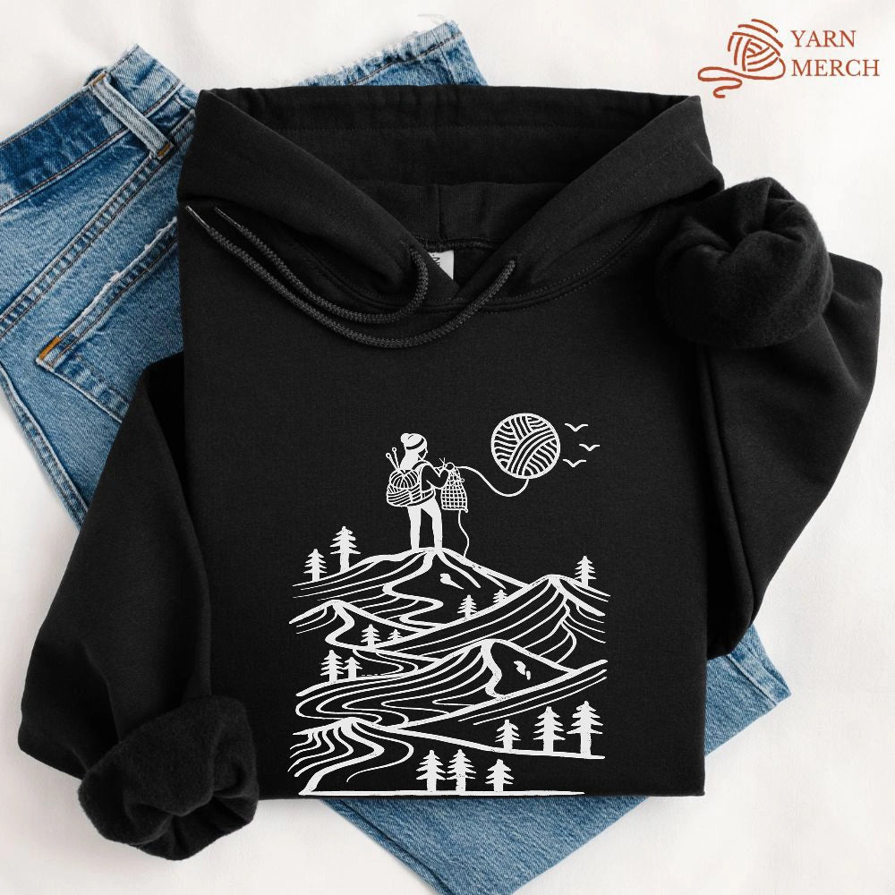 A Camper Knitting The Sun Hoodie
