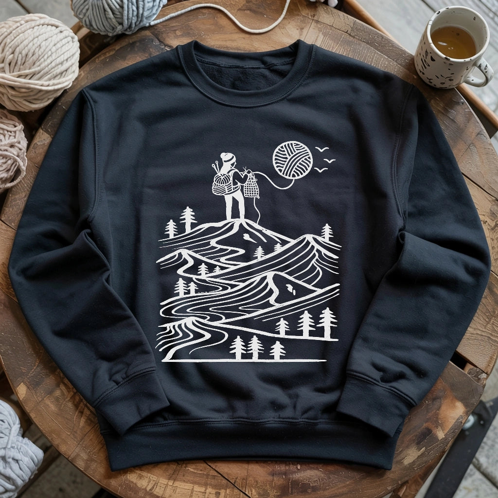 A Camper Knitting The Sun Sweatshirt