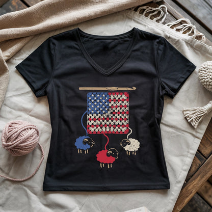 America Granny Flock Lady V-neck