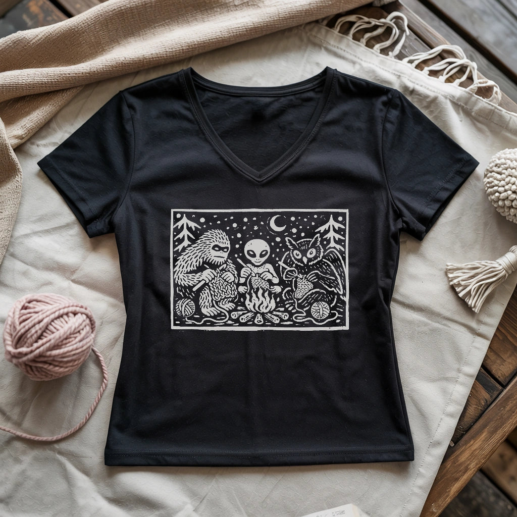 Campfire Crochet Club Lady V-neck