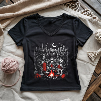 Campfire Vintage Knitting Lady V-neck