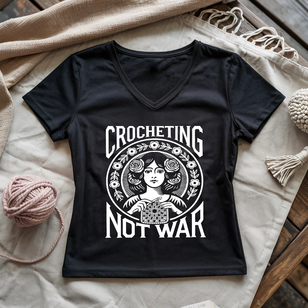 Crocheting Not War Lady V-neck