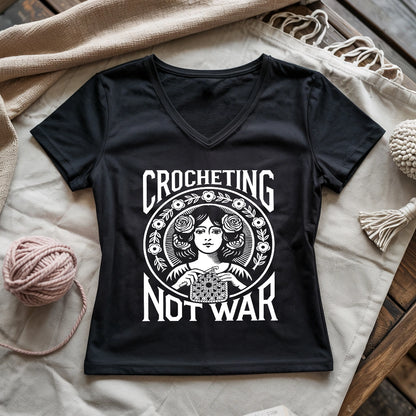 Crocheting Not War Lady V-neck