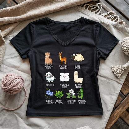 Flora Fauna Fiber Lady V-neck