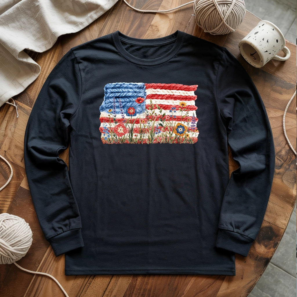 Flowers, Stripes & Skeins Long Sleeve T-shirt