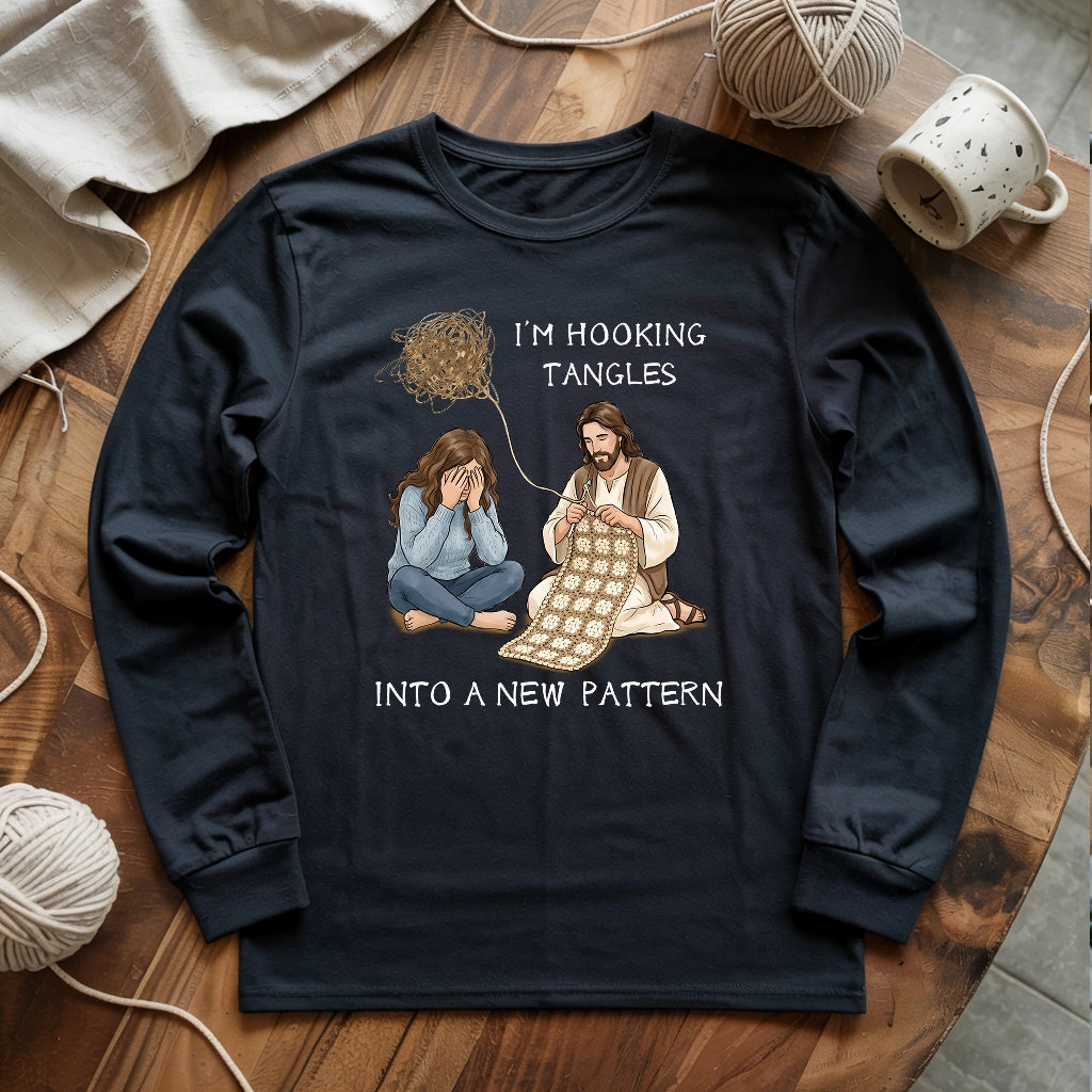 God Crocheting Tangles Long Sleeve T-shirt