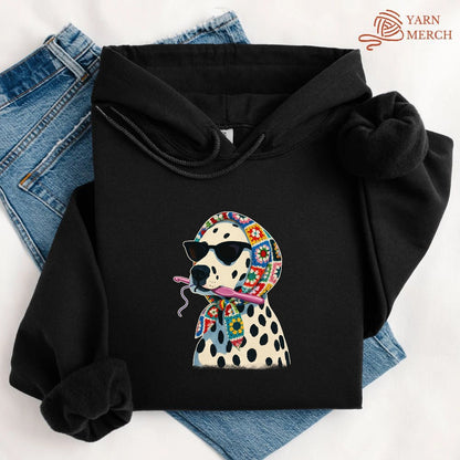 Granny Square Dalmatian Hoodie