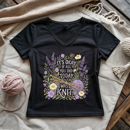 If All You Did Was Knit Lady V-neck