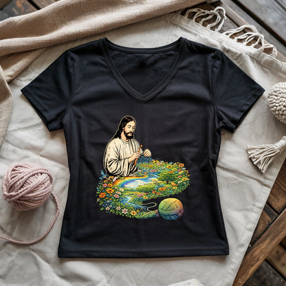 Jesus Crochet Life Lady V-neck