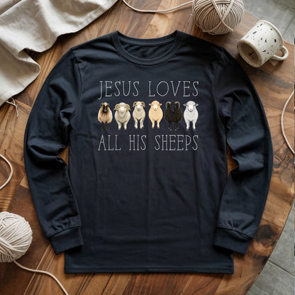 Jesus Loves All His Sheeps Long Sleeve T-shirt