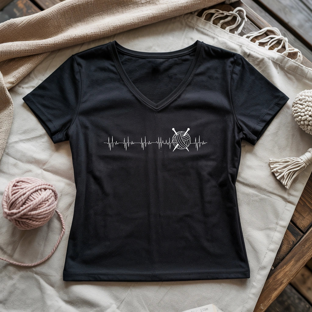 Knit Heartbeat Lady V-neck