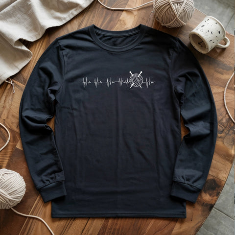 Knit heartbeat Long Sleeve T-shirt