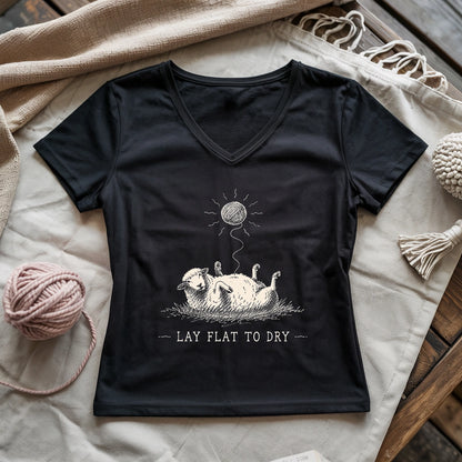 Lay Flat To Dry Sheep Lady V-neck