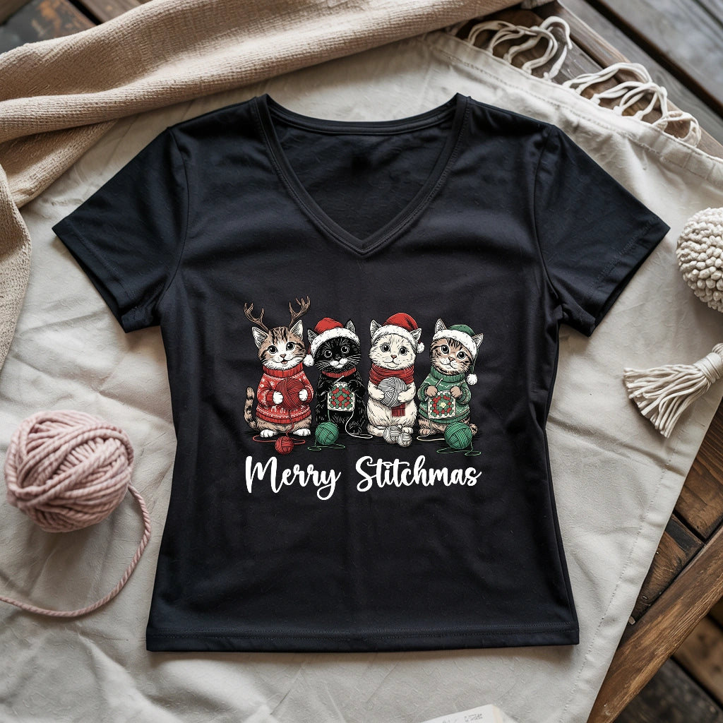 Merry Stitchmas Lady V-neck