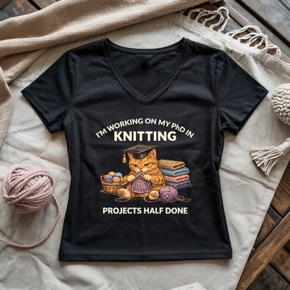 PhD In Knitting Lady V-neck