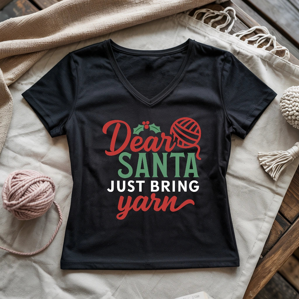 Santa Bring Yarn Lady V-neck