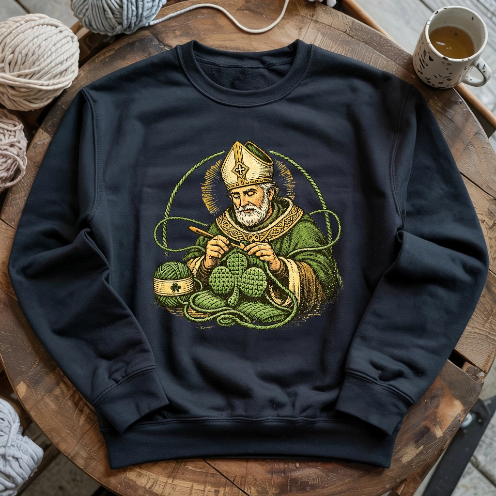 St.Patrick Crocheting Shamrock Sweatshirt