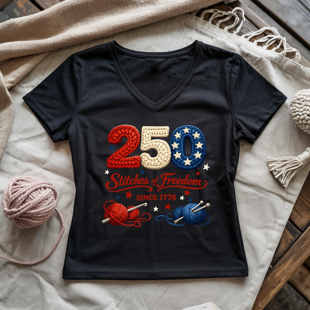 Stitches of Freedom Lady V-neck