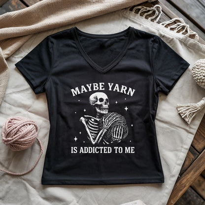 Yarn Is Addicted To Me Lady V-neck