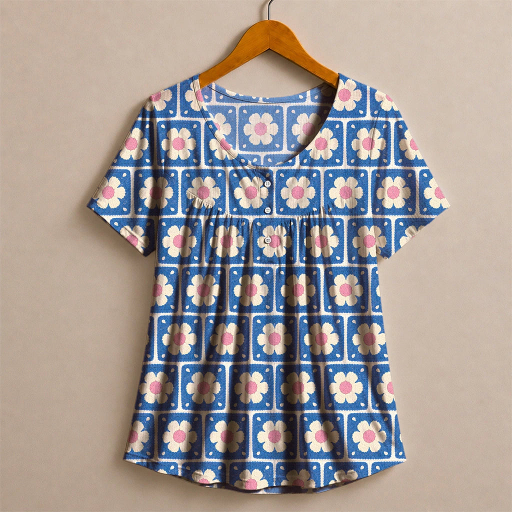 Flower Granny Squares Blouse