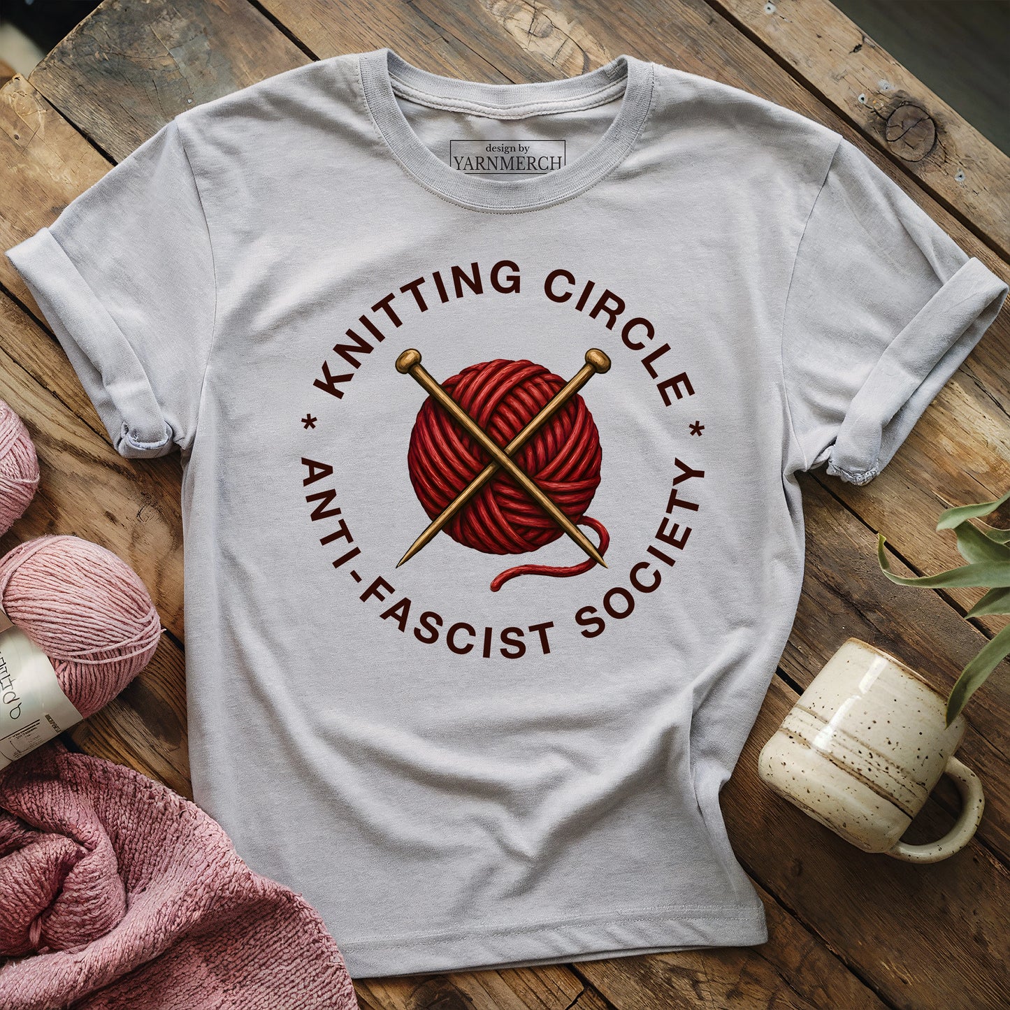 Knitting Social Anti Fascist T-shirt