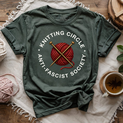 Knitting Social Anti Fascist T-shirt