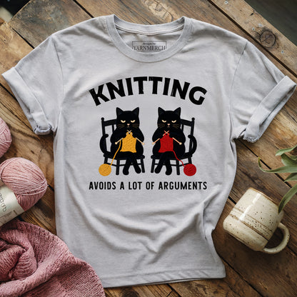 Knitting Avoids Fighting T-shirt